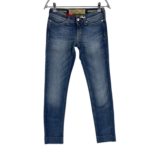 JACOB COHEN Damen J753 Marineblaue Röhrenjeans W25 L32 Made in Italy