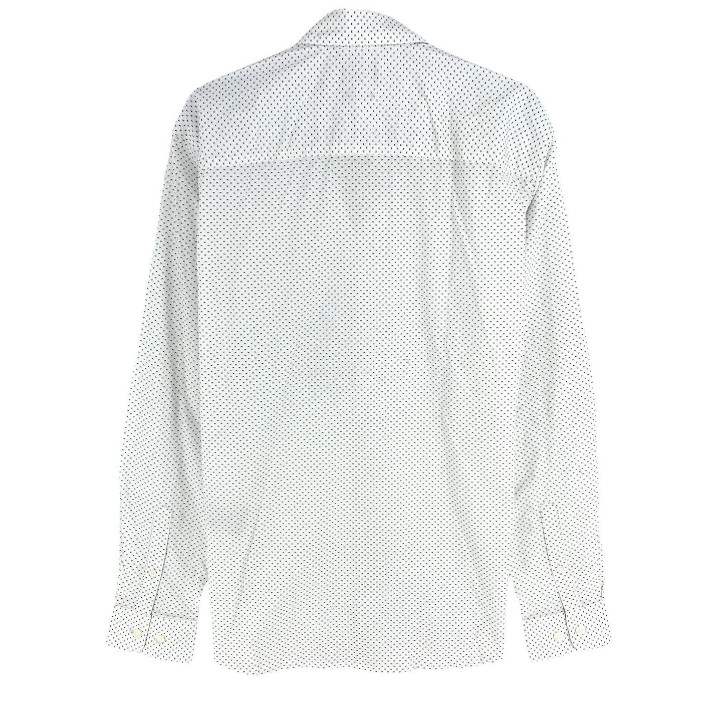 SELECTED HOMME Men White Geometric Stretch Slim Fit Shirt Size M 39/40 15.75