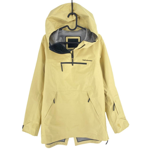 Peak Performance Women Yellow Vertical GORE-TEX RECCO Hooded Anorak Coat Size M