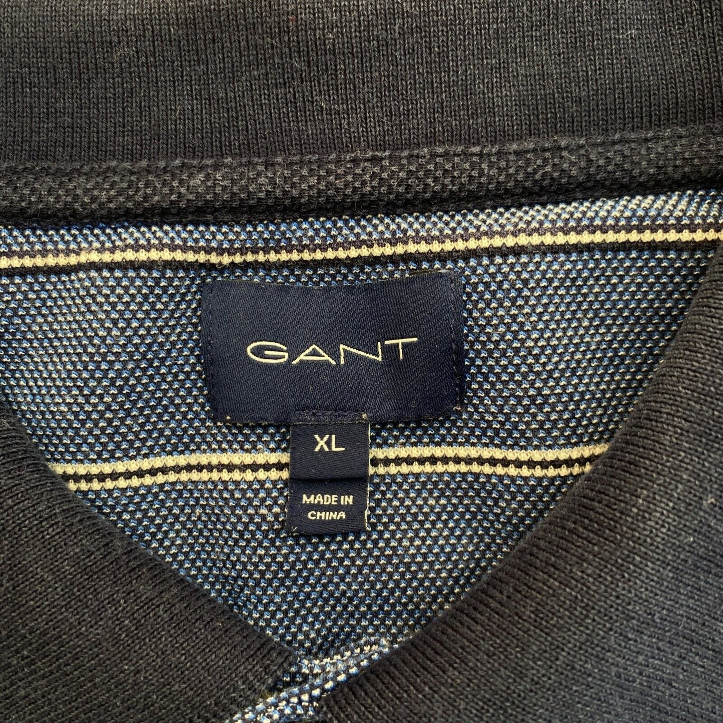 GANT Blue Striped Rugger Polo Neck T Shirt Size XL