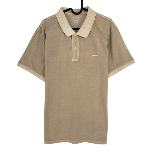 GANT Men Light Brown Sun Faded Pique Short Sleeves Polo Shirt Size XL