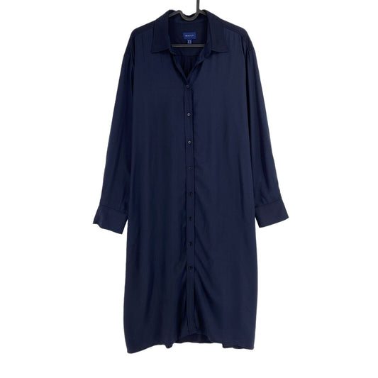 GANT Navy Blue Long Sleeves A Line Shirt Dress Size EU 40 UK 12 US 10