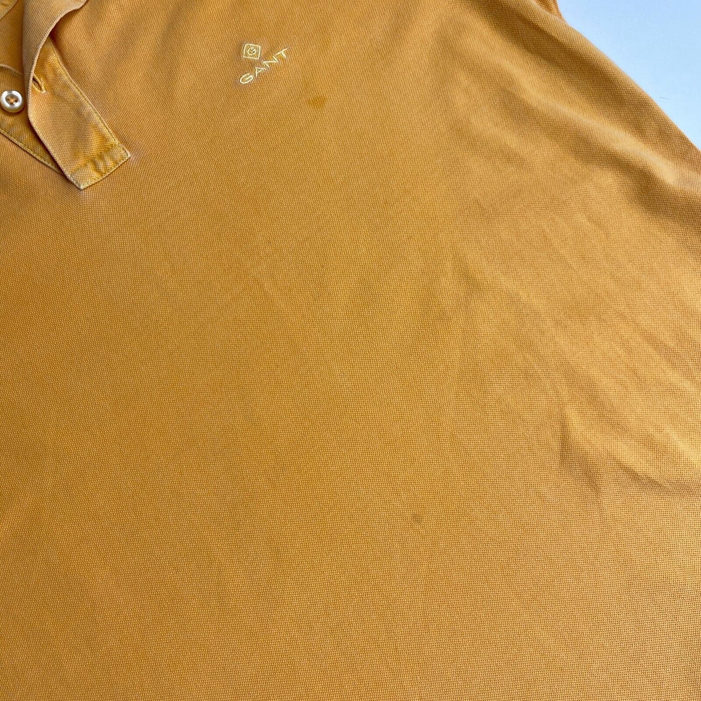 GANT Yellow Sun Faded Pique Rugger Polo Neck Shirt Size M