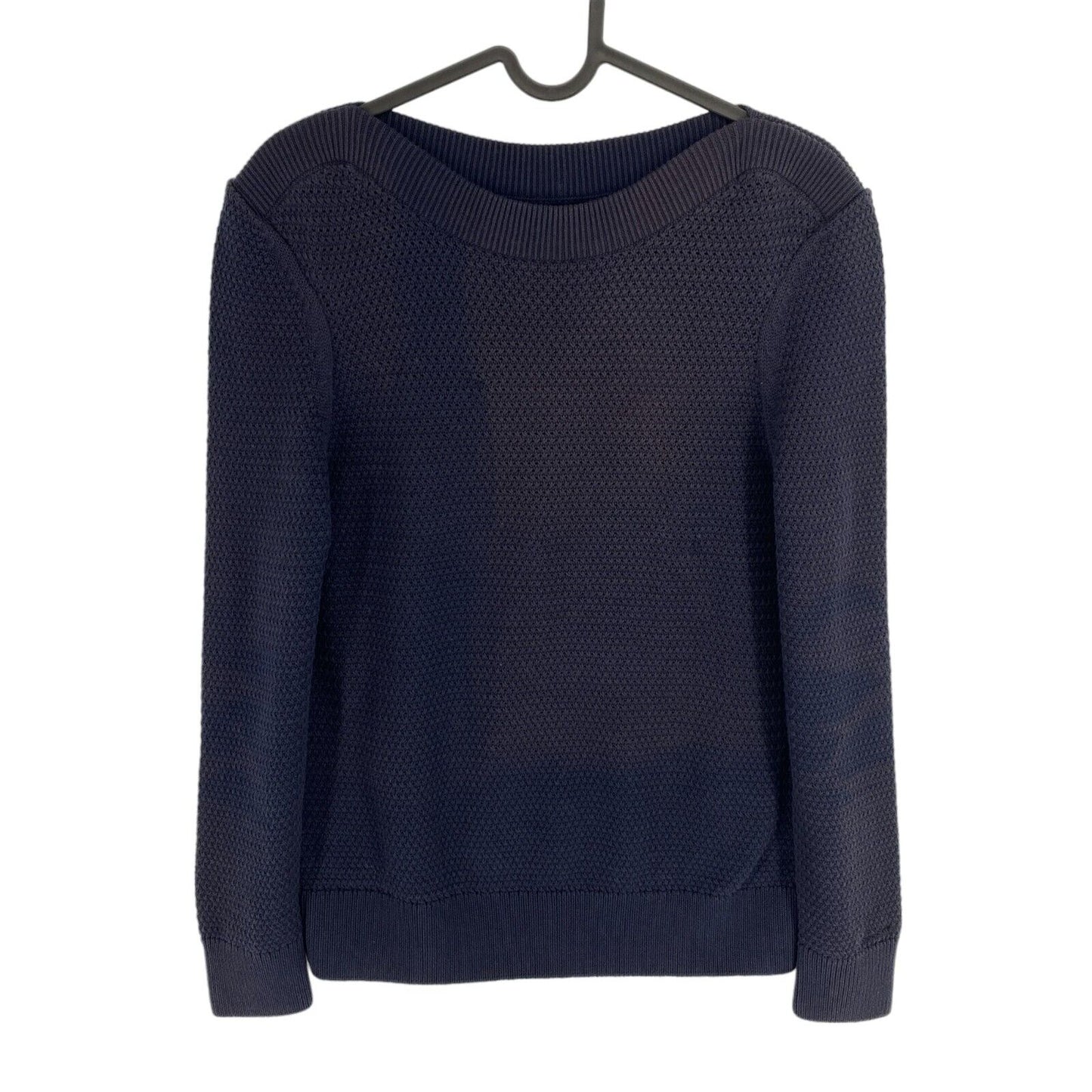 GANT Navy Blue Cotton Texture Boat Neck Sweater Pullover Size XS