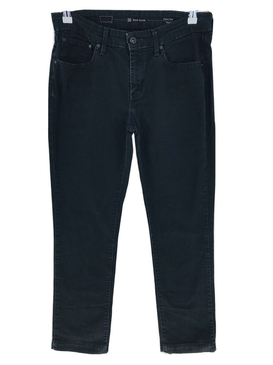 Levi's Demi Curve Damen-Jeans, schwarz, klassische Taille, gerade Passform, Größe W30 L32