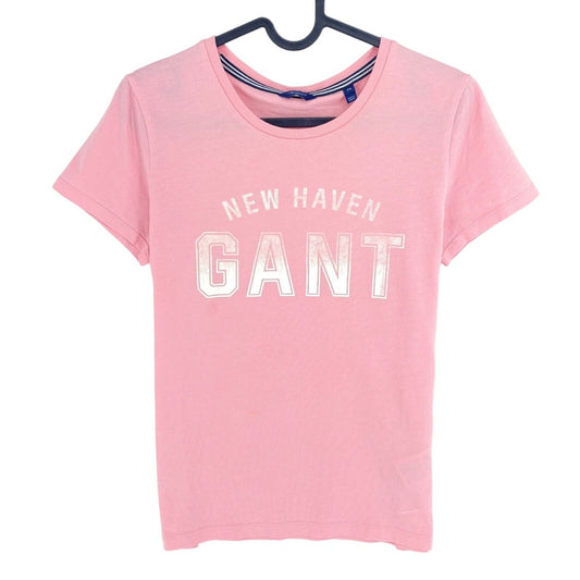 GANT Pink Logo Crew Neck T Shirt Size XS