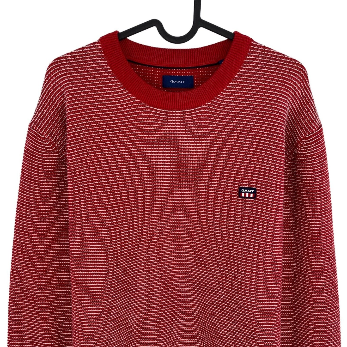 GANT Red Light Texture Crew Neck Sweater Jumper Size XL