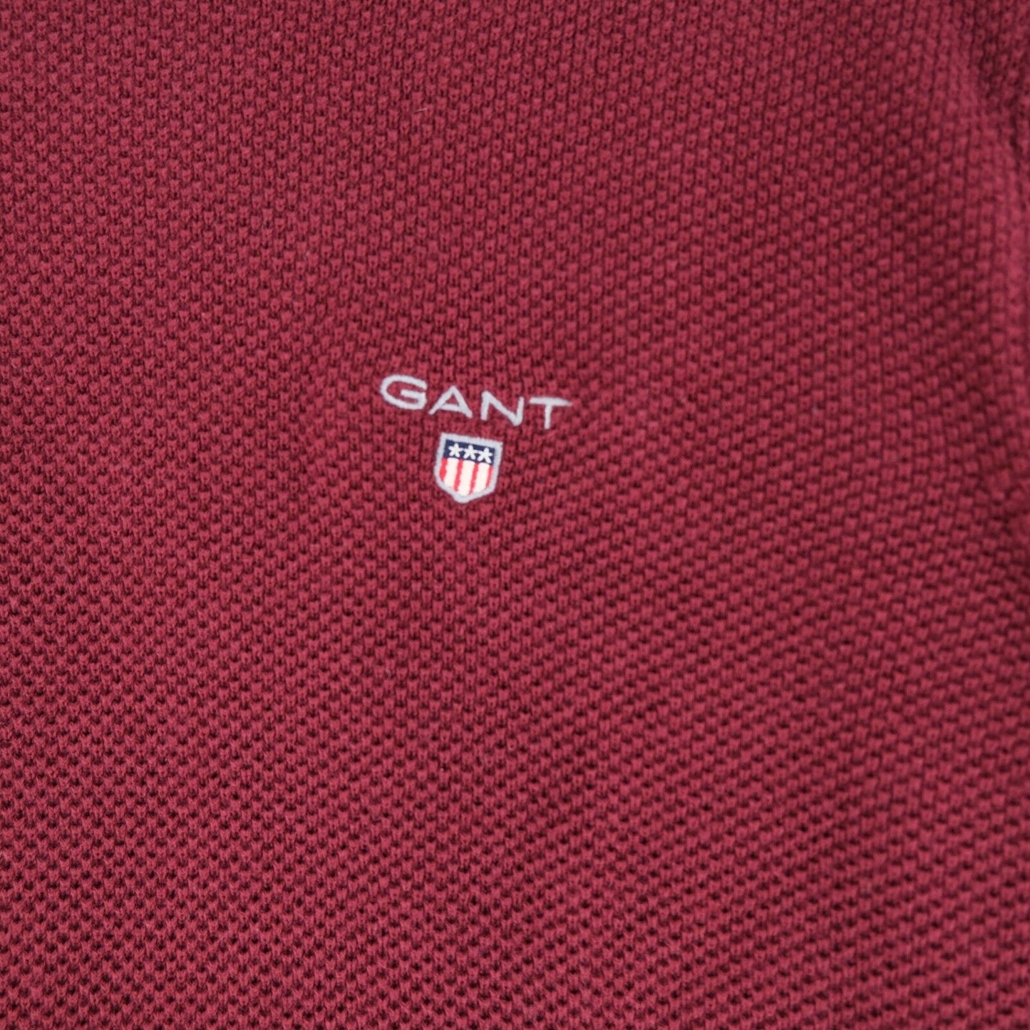 GANT Kirschroter Pullover mit Rundhalsausschnitt, 100 % Baumwolle, Größe L