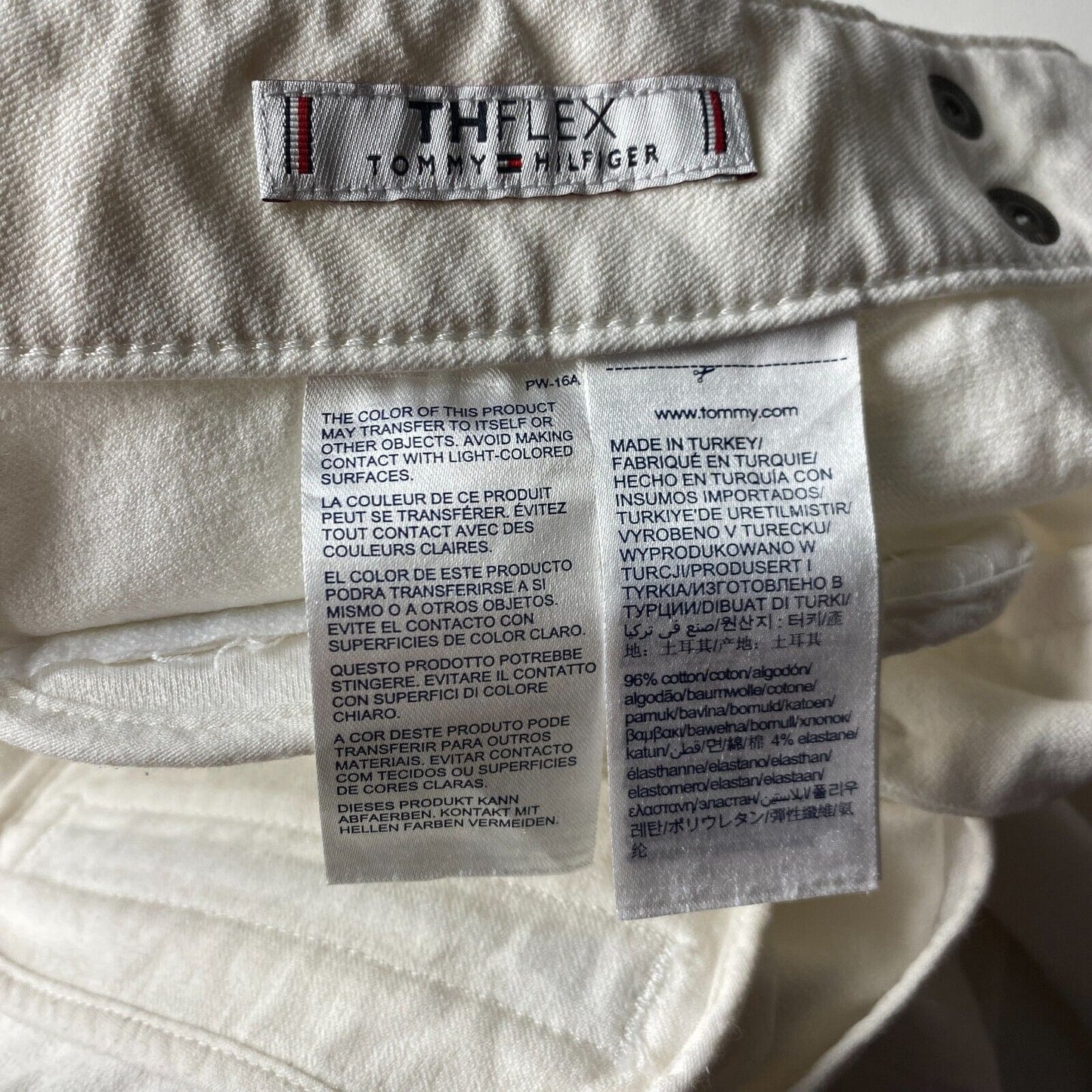 Tommy Hilfiger Women White Slim Straight Fit Trousers EUR 38 UK 10 US 6 W30