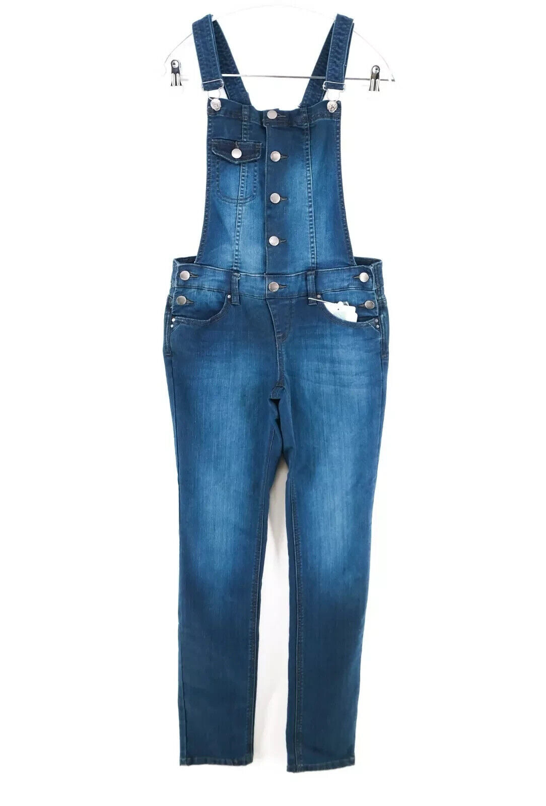 NAF NAF Women Blue Denim Dungarees Slim Fit Jeans Size EUR 40 W30