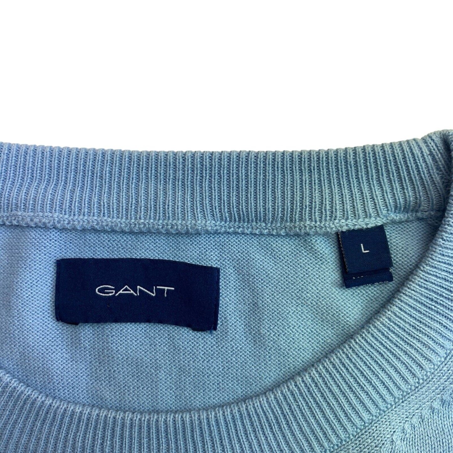 GANT Blue Cotton Crew Neck Sweater Jumper Size L