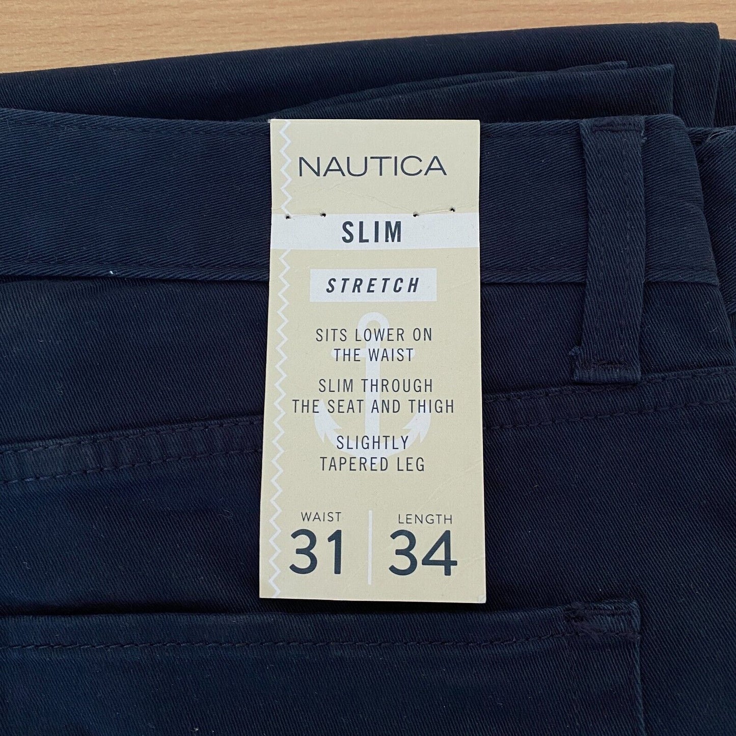 NAUTICA Navy Dark Blue Slim Tapered Fit Stretch Jeans Size W31 L34