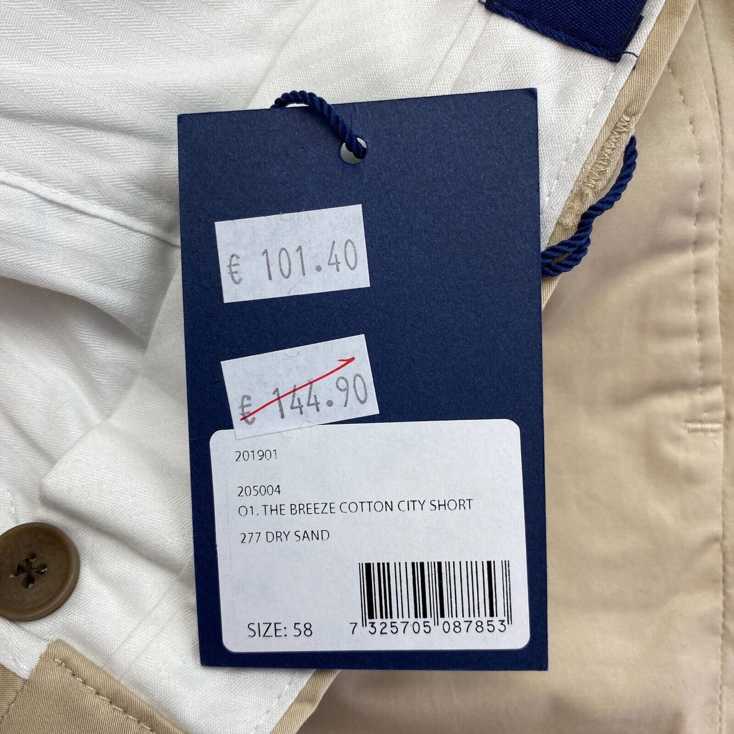 GANT Hellbraune Breeze Cotton City Chino Shorts Größe EU 58 UK/US 48