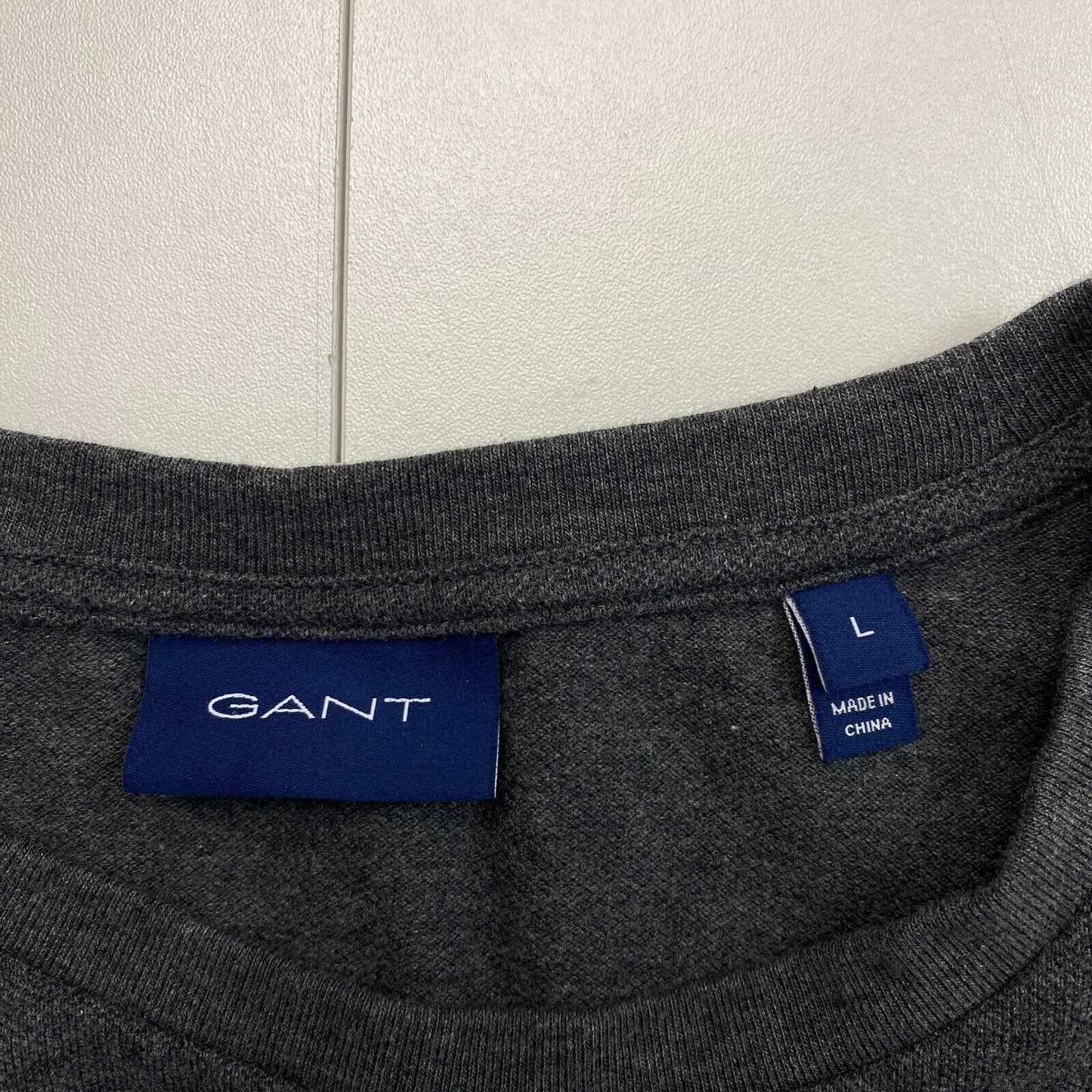 GANT Men Grey Original Crew Neck Long Sleeves T Shirt Size L