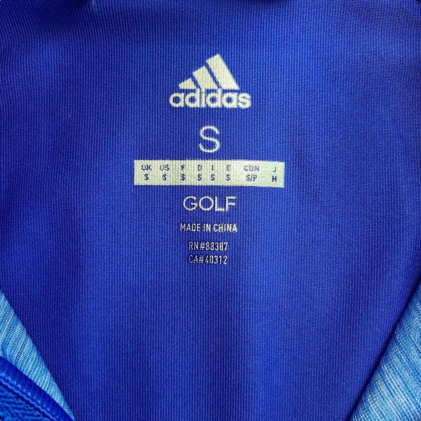 Adidas Golf Youth Girls Blue Full Zip Layer Sweater Size 11 - 12 Years