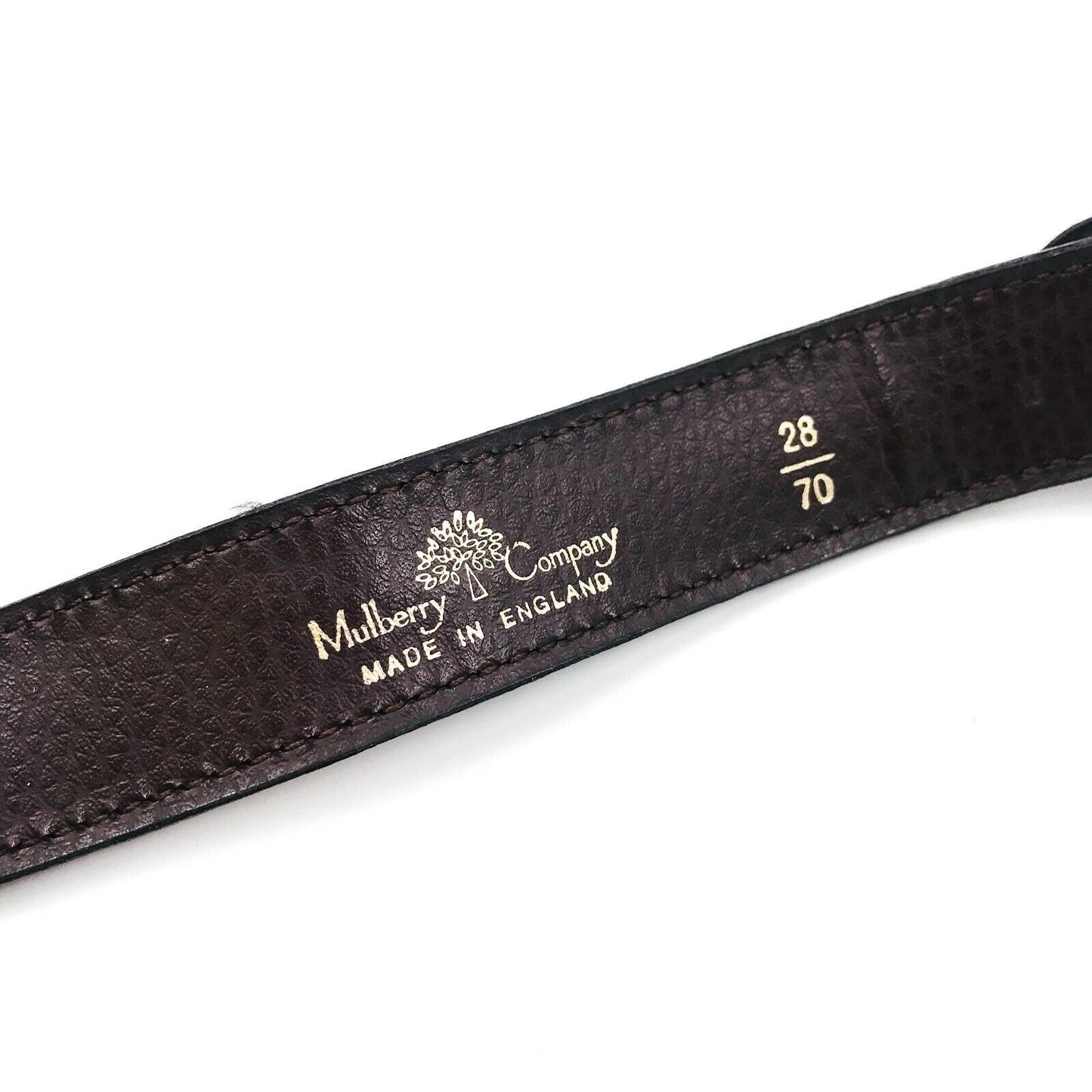 Mulberry Brown Ladies 100% Leather Belt 28 in. 70 cm