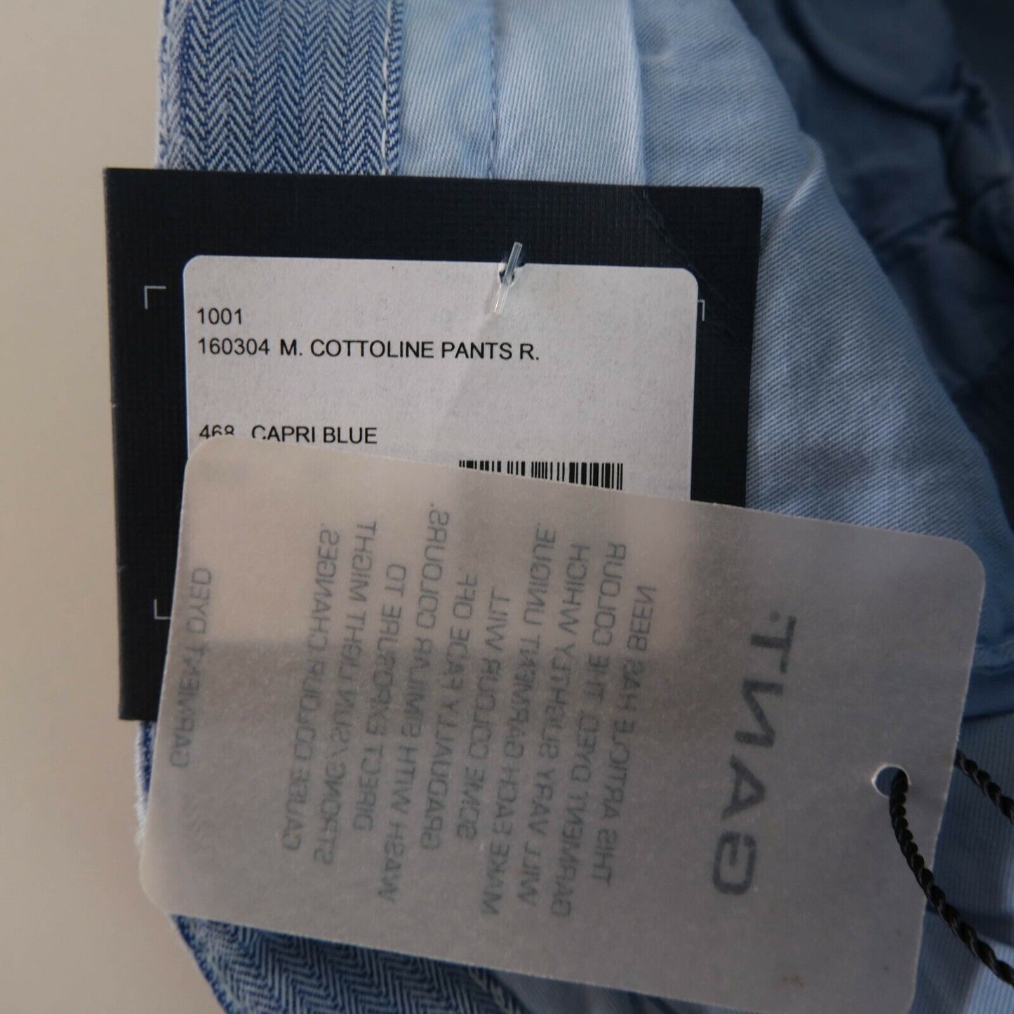 GANT Hellblaue Chinohose aus Baumwoll-Leinen-Mischgewebe, EU 48 50 52 54 56 UK/US