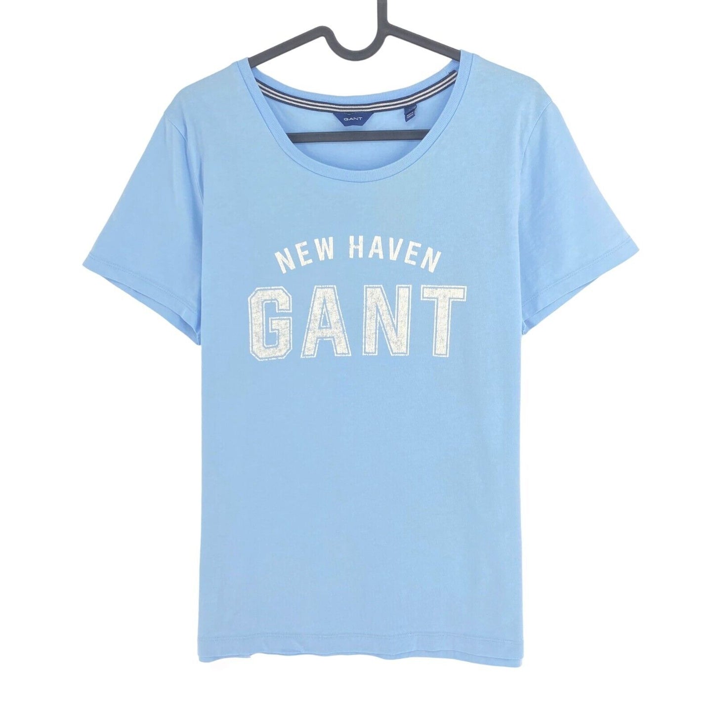 GANT T-shirt à col rond avec logo bleu clair Taille L