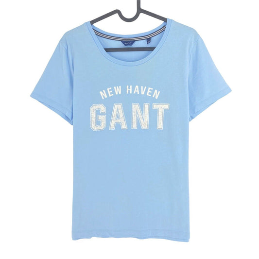 GANT T-shirt à col rond avec logo bleu clair Taille L