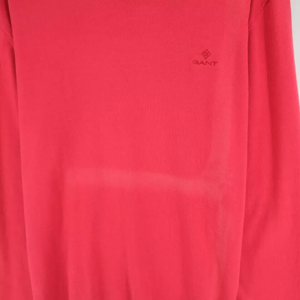 GANT Mens Pink Crew Neck Pima Lux Contrast Jumper Sweater Size M