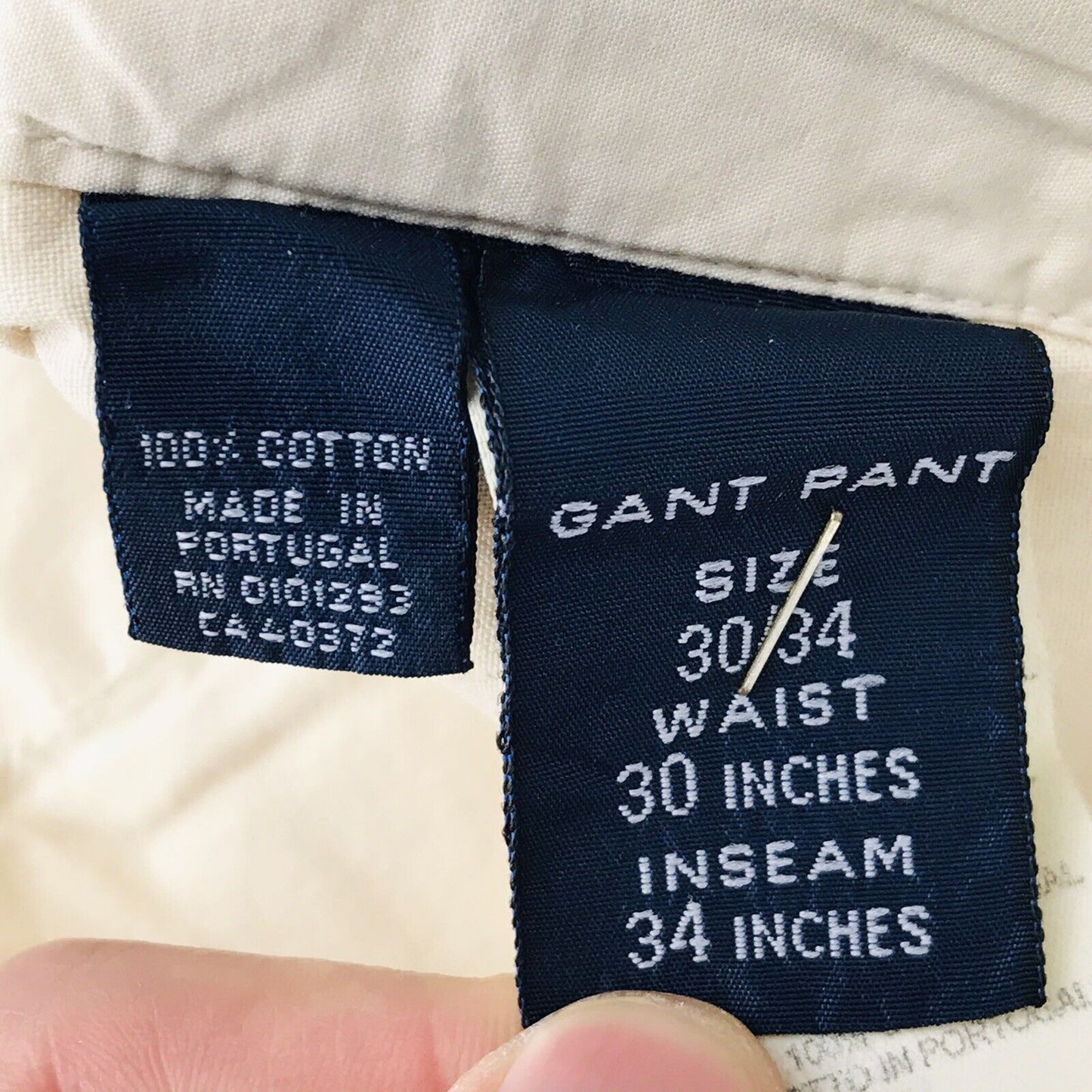 GANT Ivoire Regular Straight Fit Pantalon Chino Léger Pantalon W30 L34