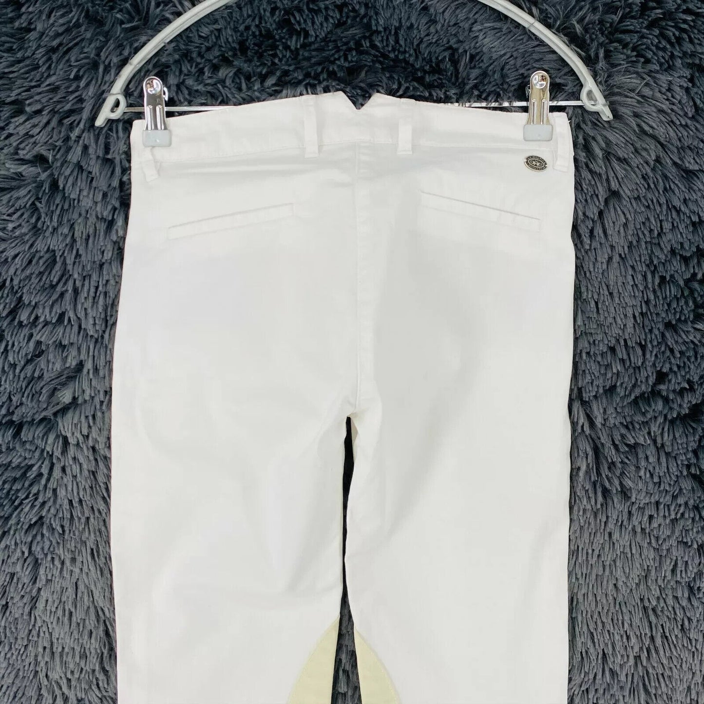 LA MARTINA Women White Stretch Regular Straight Fit Satin Chino Trousers W27