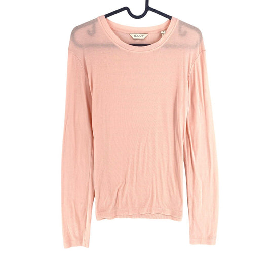 GANT Women Pink Long Sleeves Crew Neck T Shirt Size S