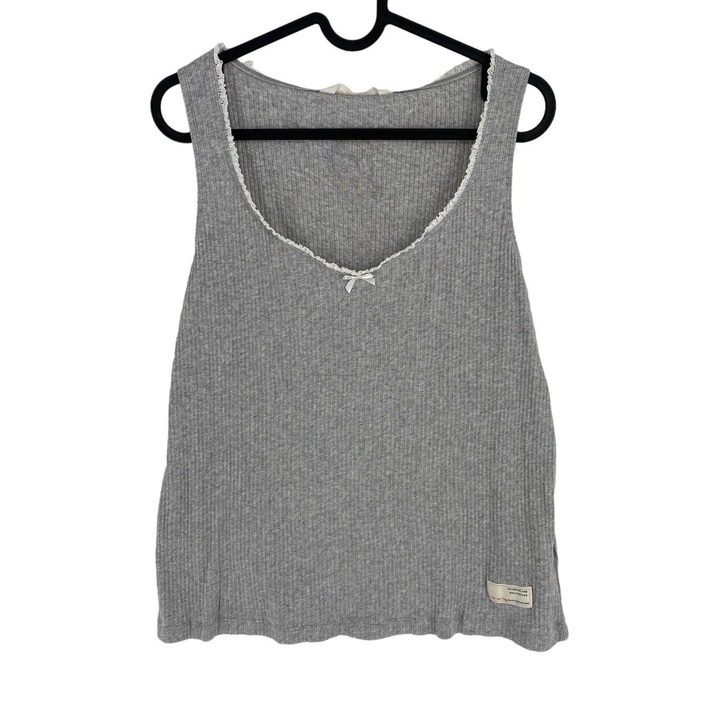 ODD MOLLY Women Grey Take A Bow Tank Top Size  3 / L