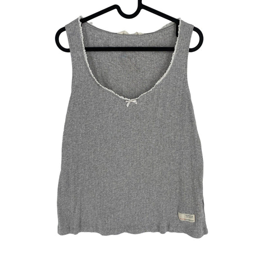 ODD MOLLY Women Grey Take A Bow Tank Top Size  3 / L