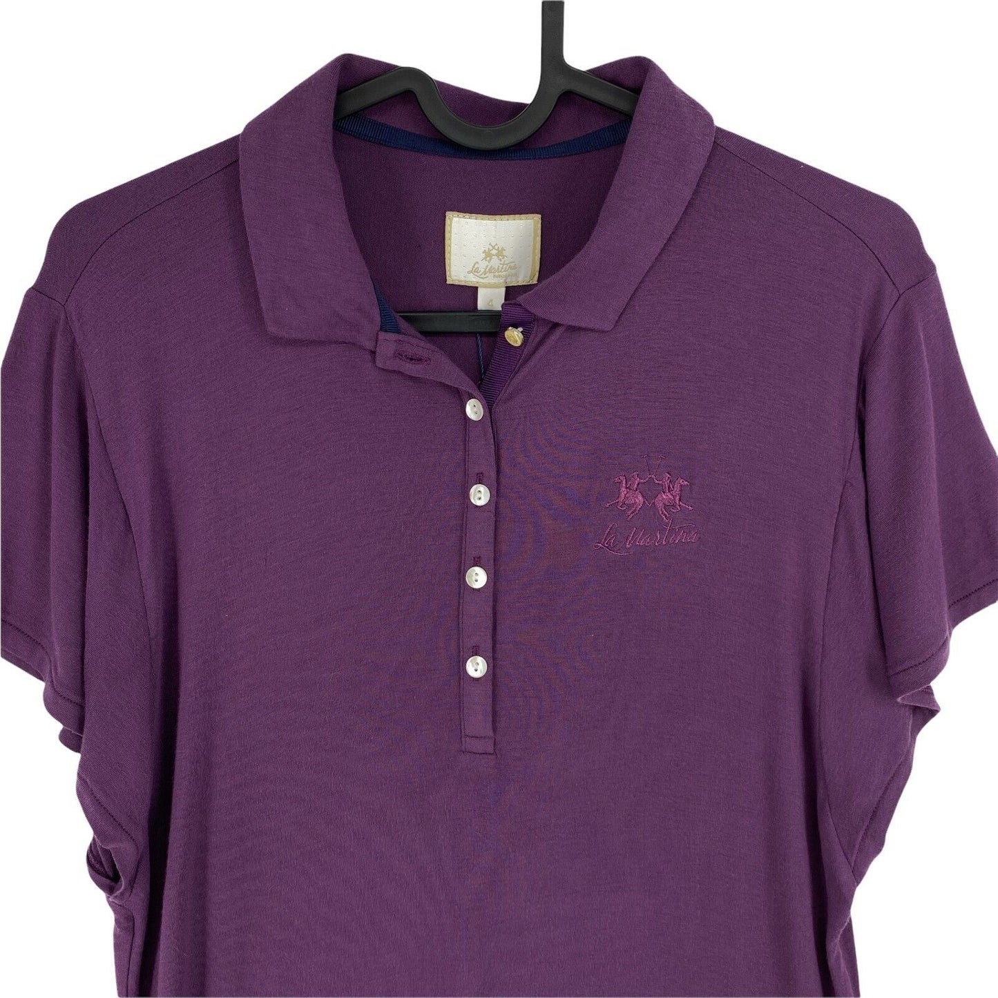 LA MARTINA Purple Stretch Polo T Shirt Size 4 / L