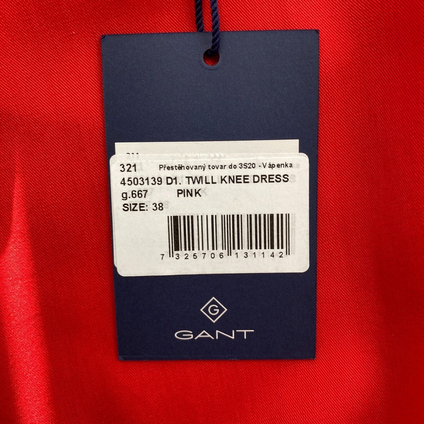 GANT Women Red Twill Knee Dress Size EU 38 UK 10 US 8