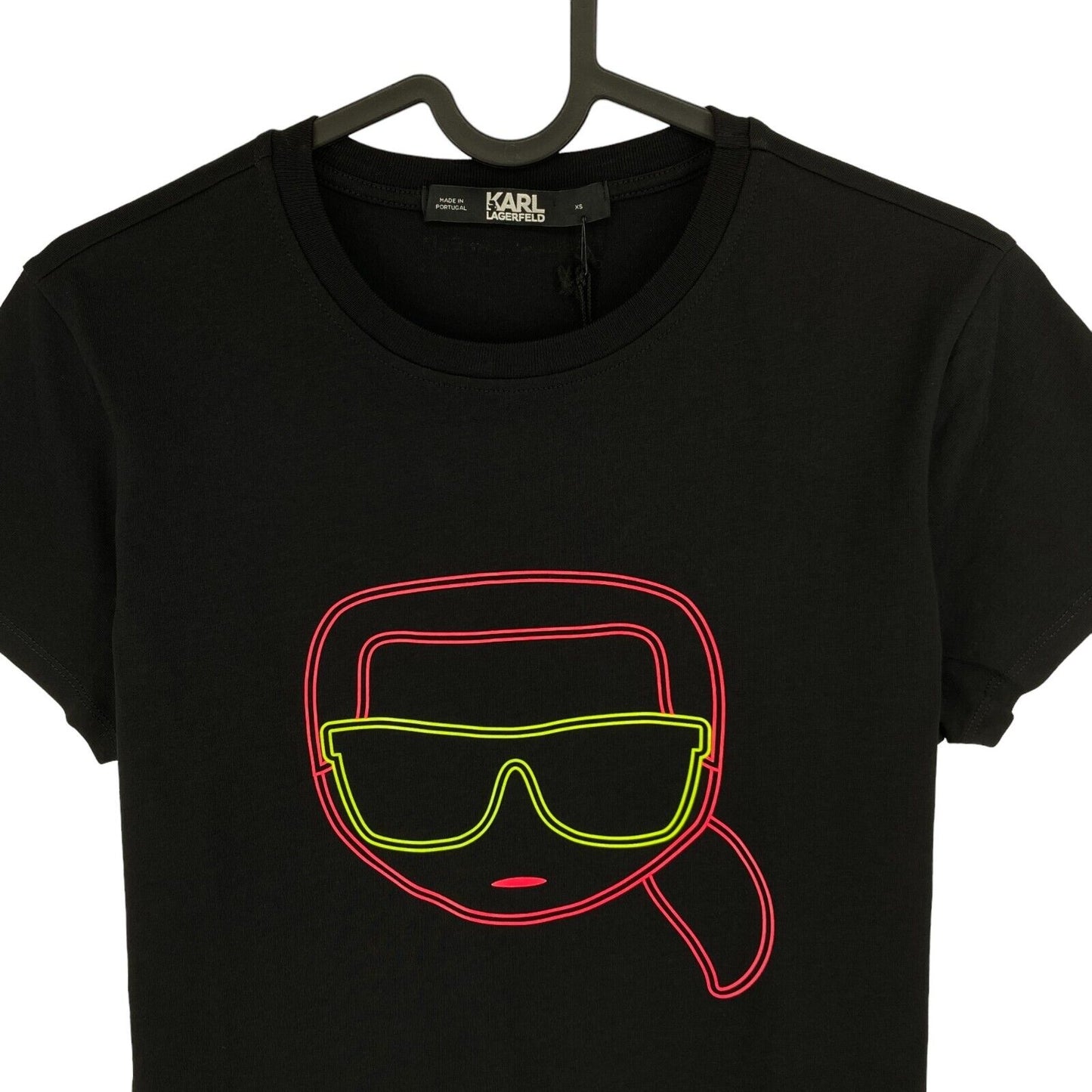 Karl Lagerfeld Black Ikonik Karl Face Crew Neck T Shirt Size XS