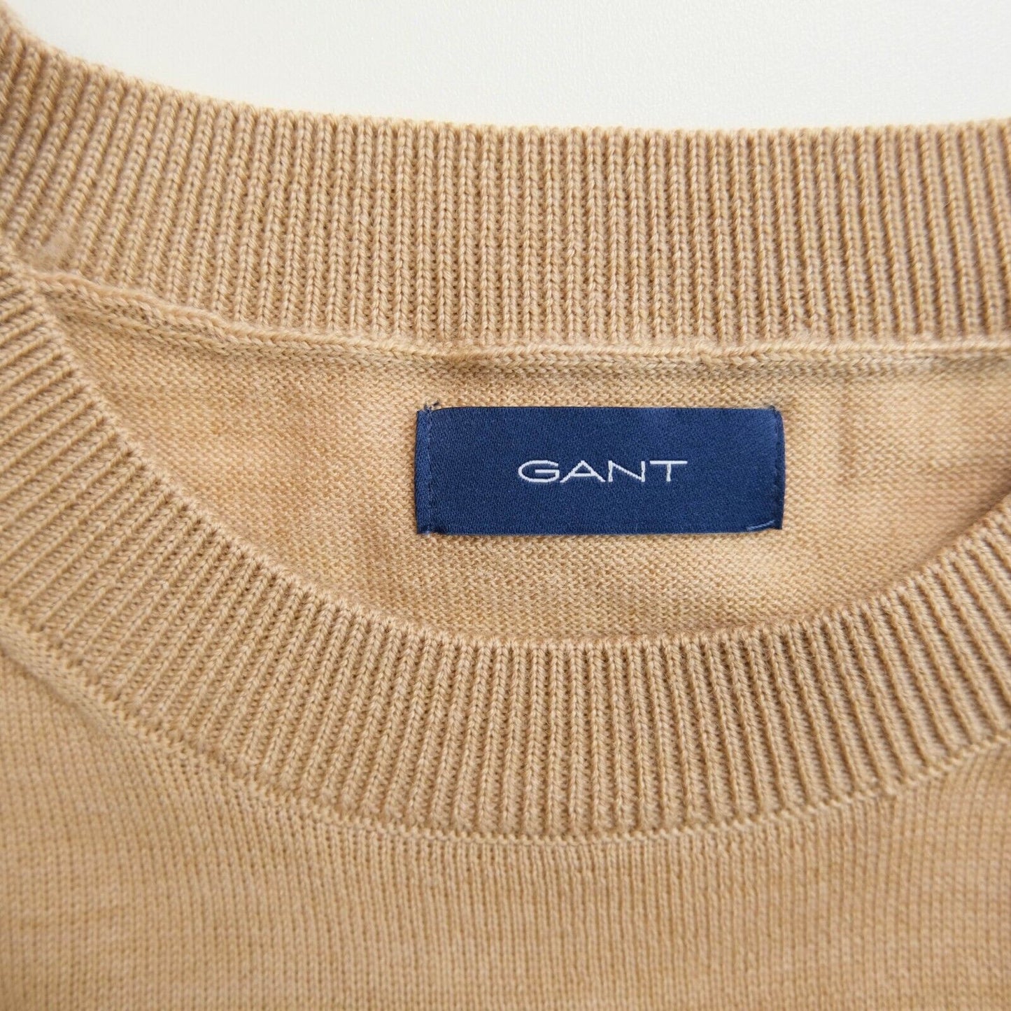 GANT Light Brown Crew Neck 100% Wool Size XS