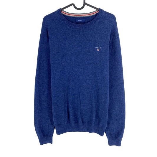 GANT Dark Blue Cotton Wool Crew Neck Sweater Jumper Size M