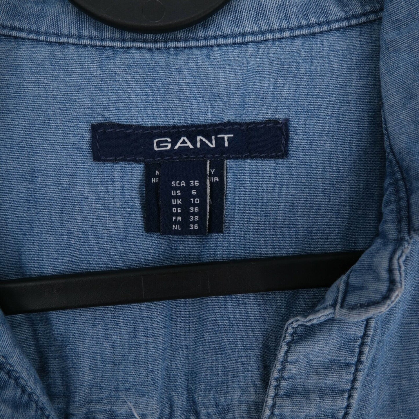 GANT Chemise à col polo en denim bleu Taille EUR 36 UK 10 US 6