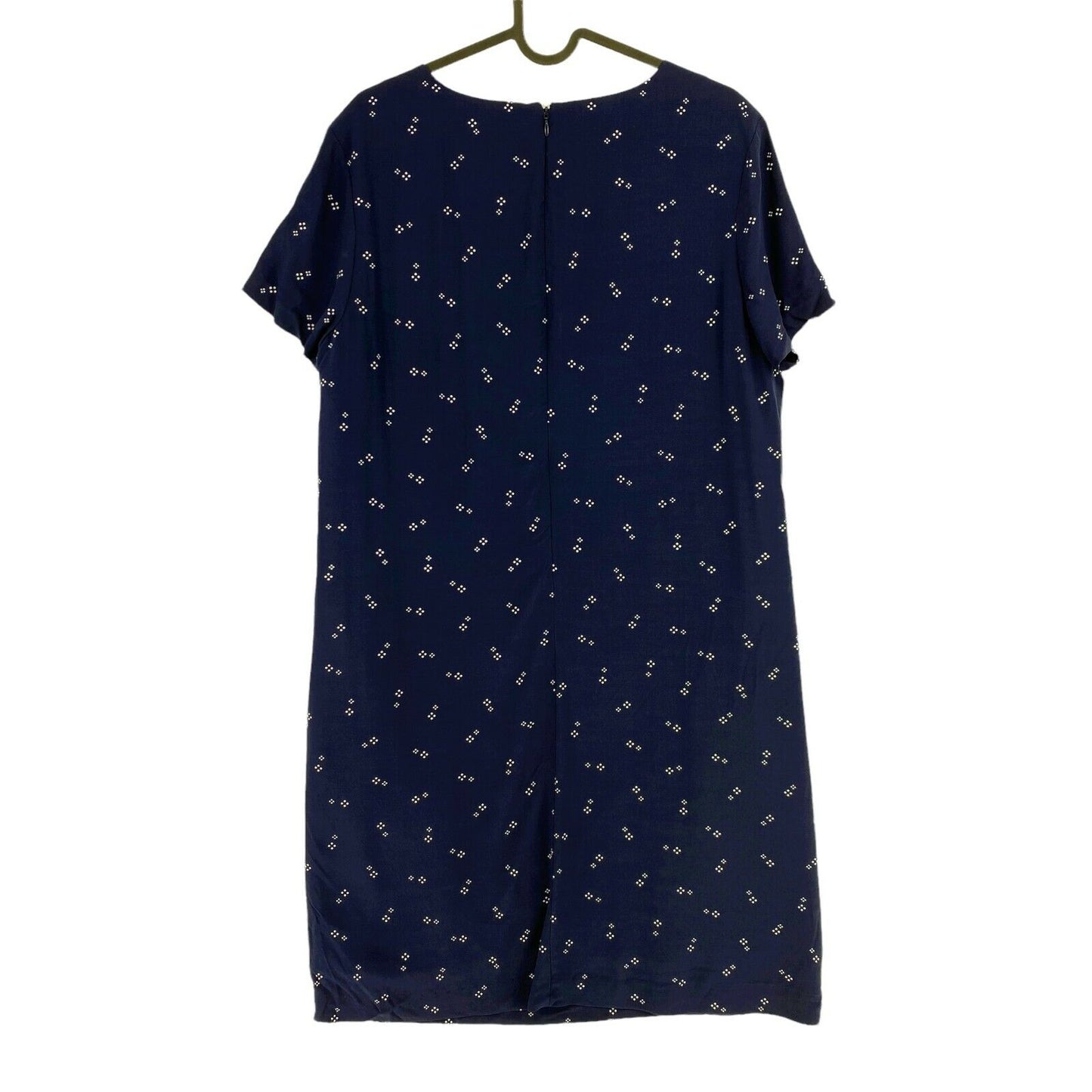 GANT Navy Blue Classic Shift Micro Print Crew Neck Dress Size EU 34 UK 6 US 4