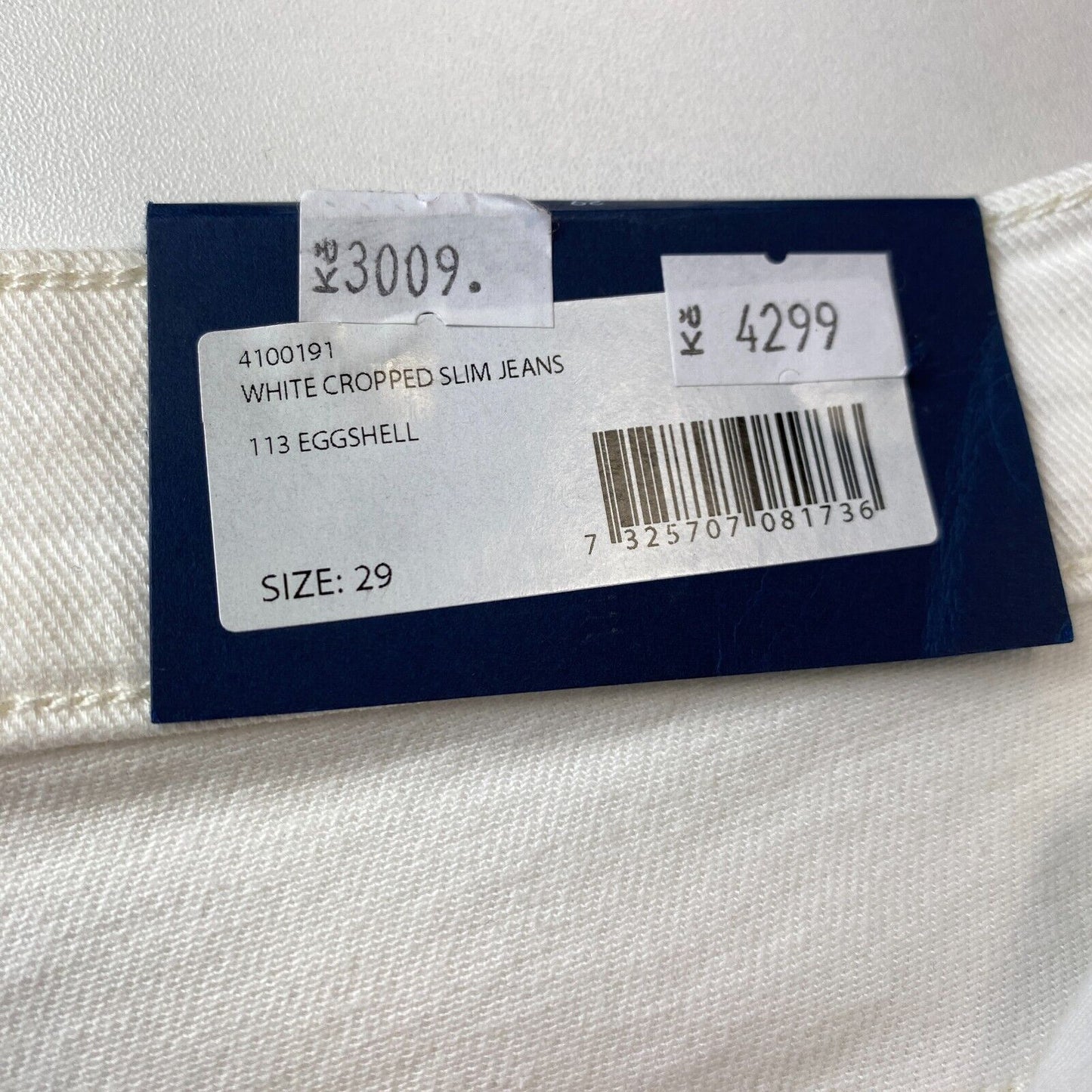 GANT Women White Slim Fit Cropped Jeans W29 L28