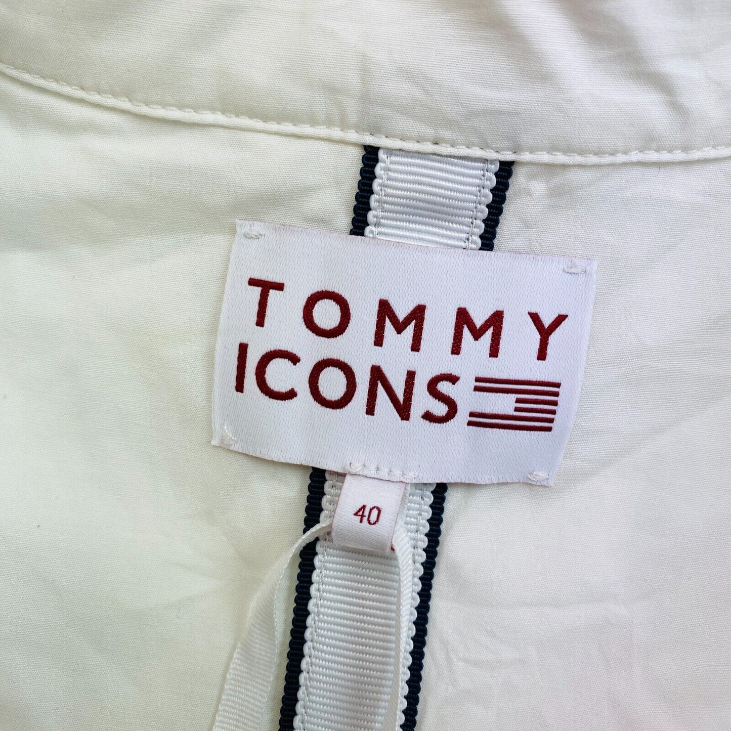 Tommy Hilfiger Icons White Cotton Archive Shirt Size EU 40 UK 12 US 8