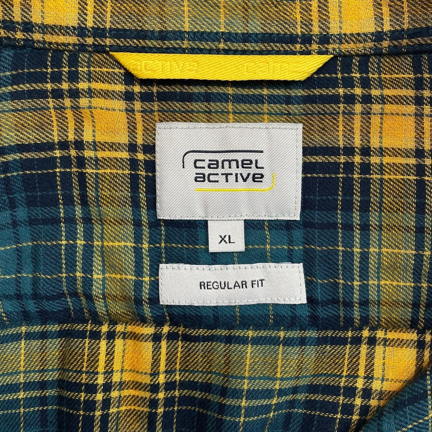 CAMEL ACTIVE Men Greenish Blue Plaid Regular Fit Long Sleeves Shirt Size XL