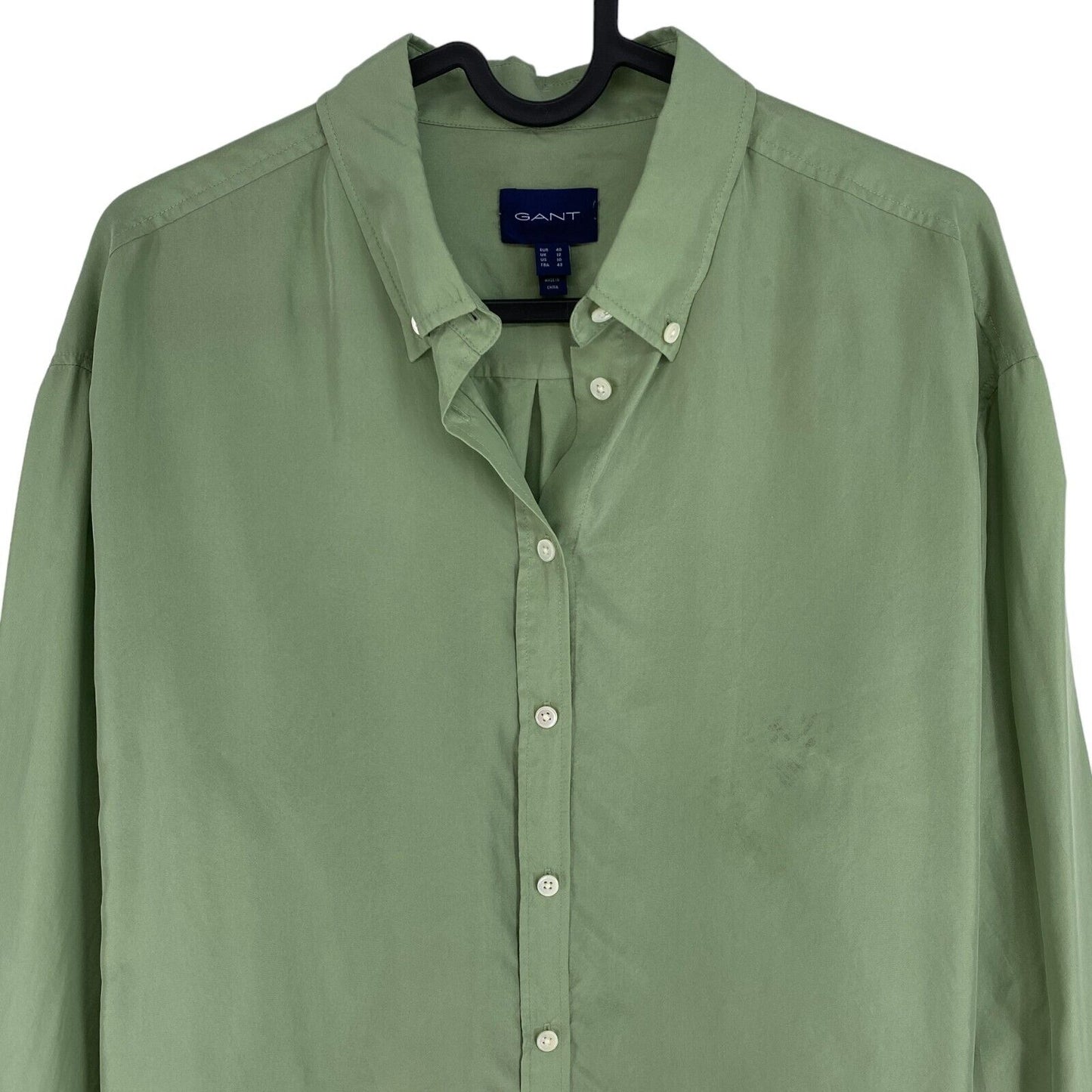 GANT Green Relaxed Silk Shirt Size EU 36 UK 8 US 6