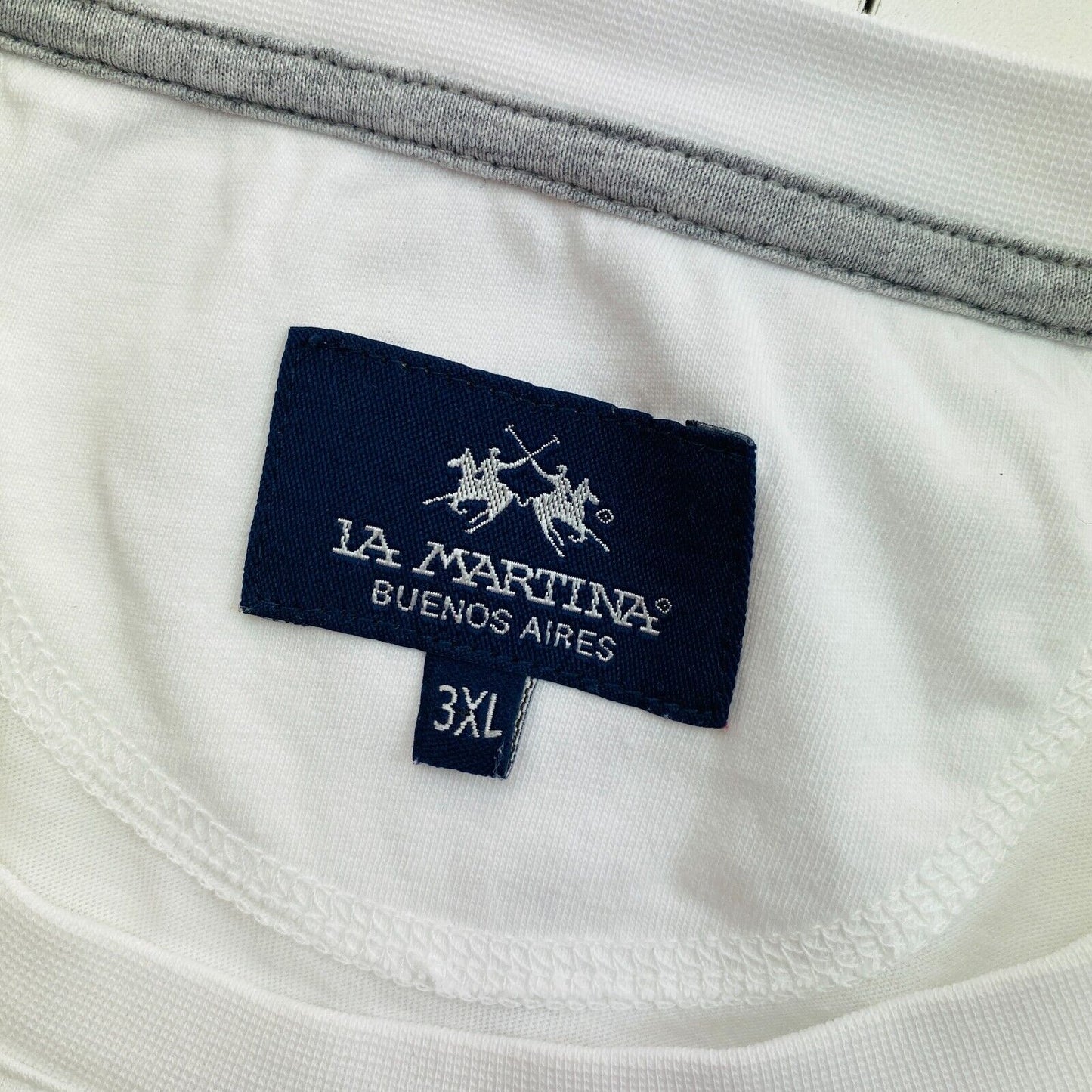 LA MARTINA White Cotton Jersey Short Sleeves Crew Neck T Shirt Size 3XL XXXL