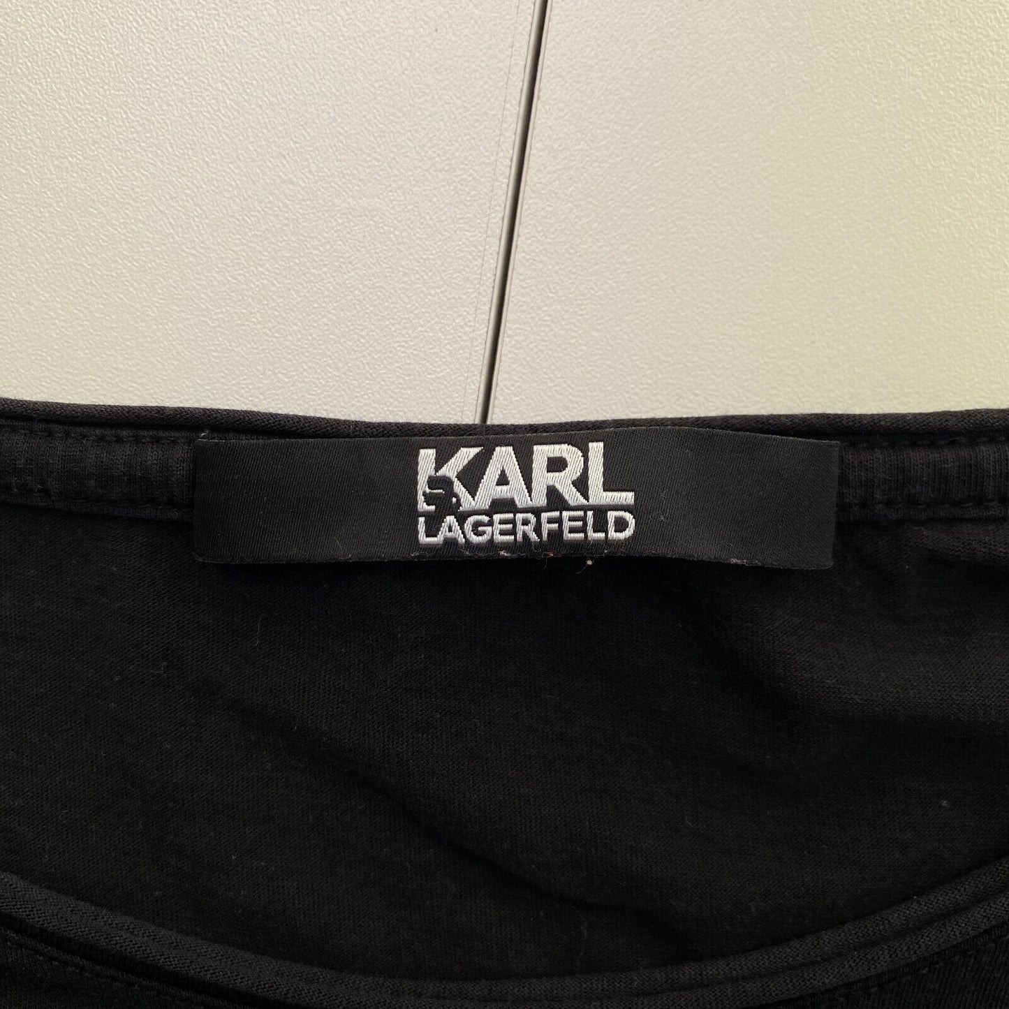 Karl Lagerfeld Black Crew Neck T Shirt Size XS