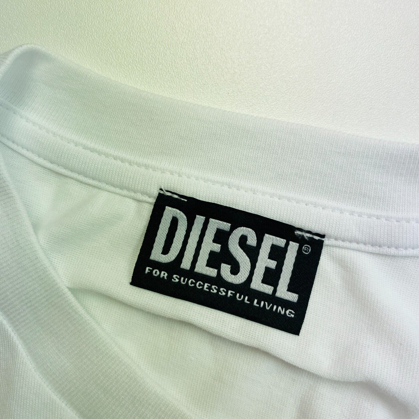 Diesel White Sily Eco Logo Crew Neck T Shirt Size XS