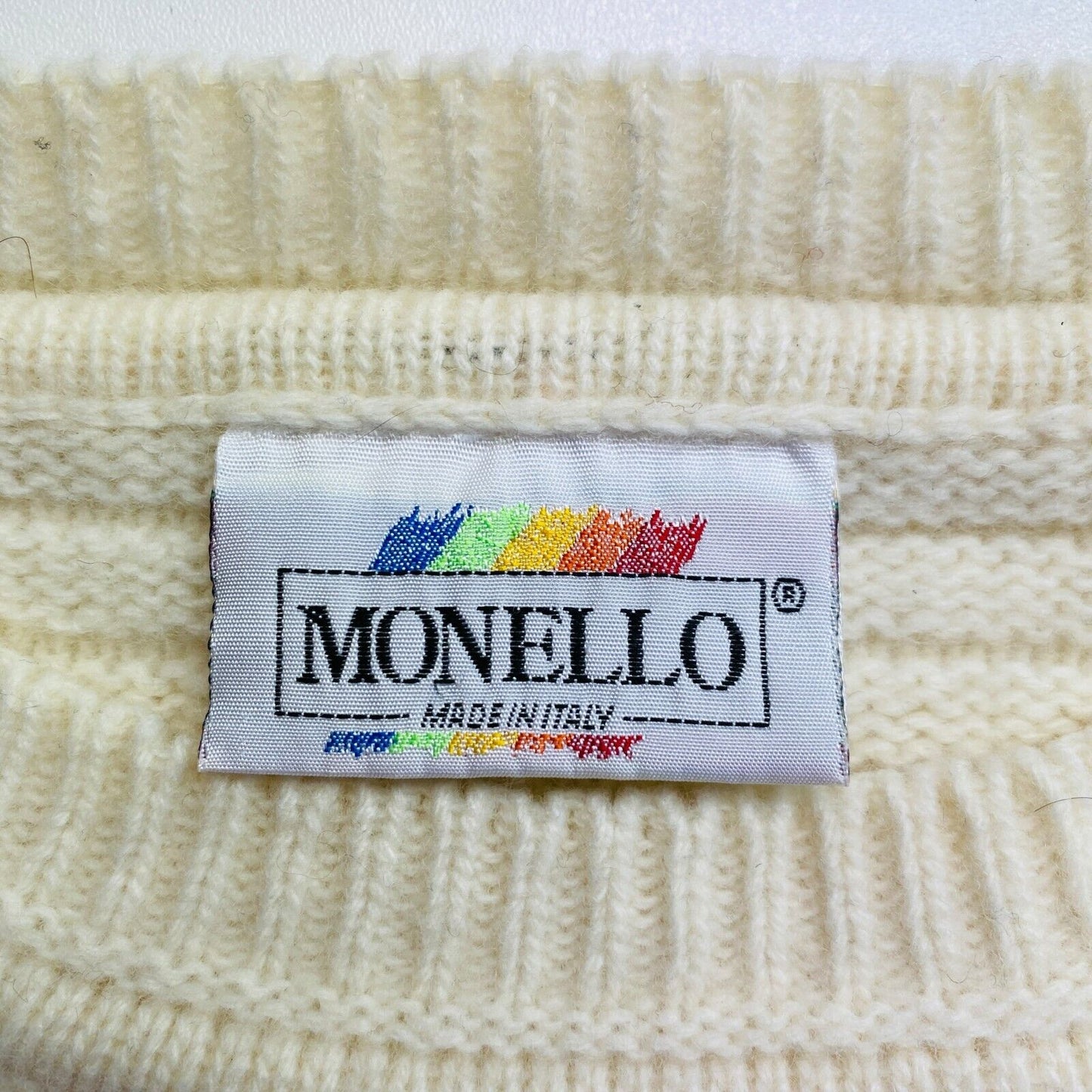 Cosby Vintage Retro 90s MONELLO Yellow Sweater Pullover Size EU 54 UK/US 44