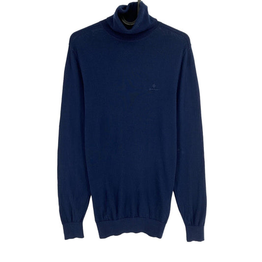 GANT Dark Blue 100% Wool Roll Neck Jumper Sweater Size S