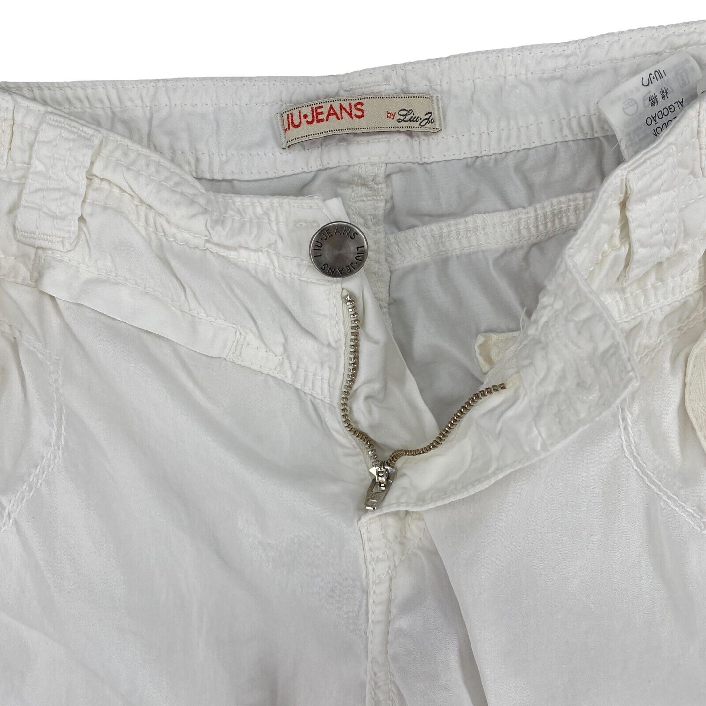 RPR €230 LIU JO White 100% Cotton Chino Pants Trousers Size W29 L35