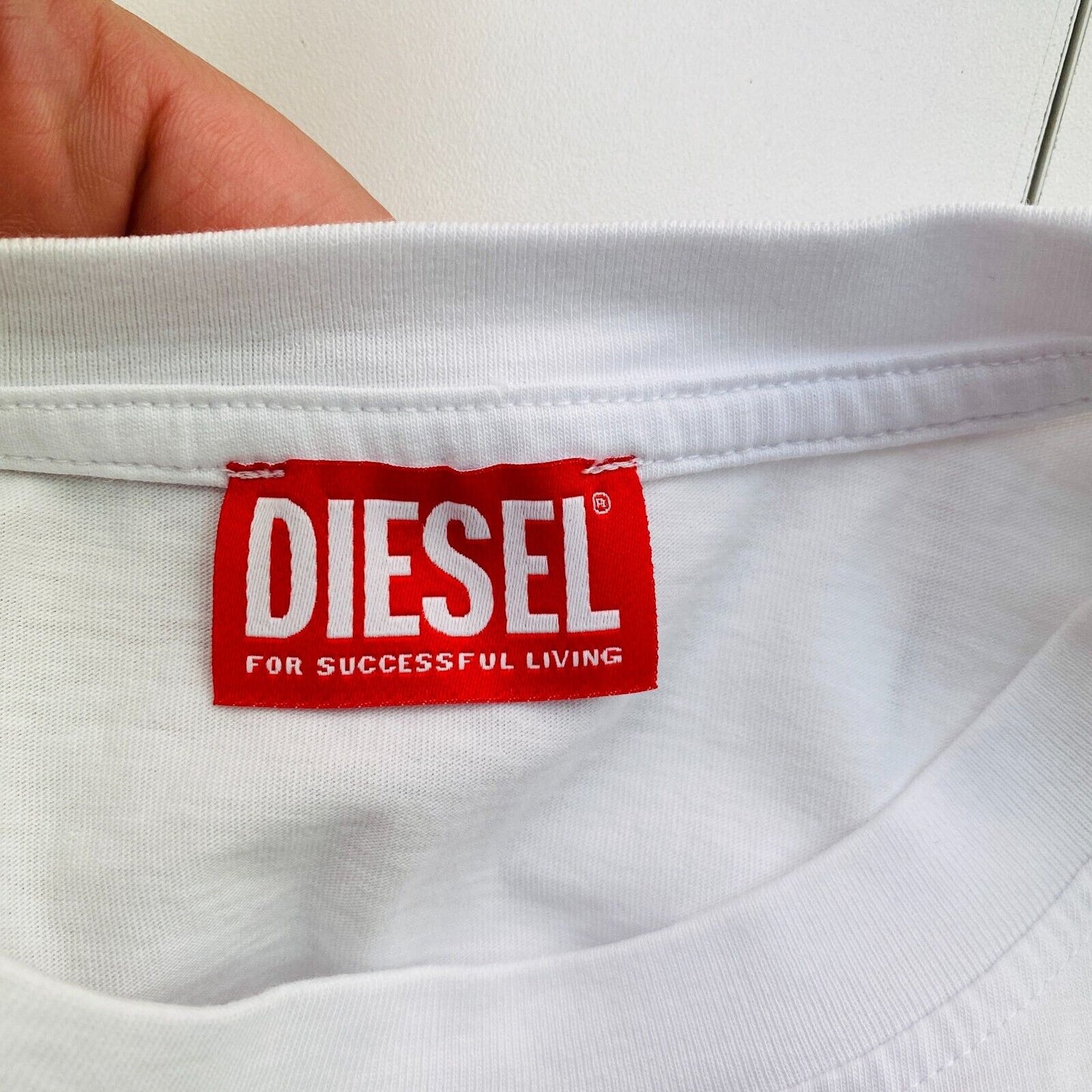 DIESEL Men White T-DIEGOR-D Crew Neck T Shirt Size S