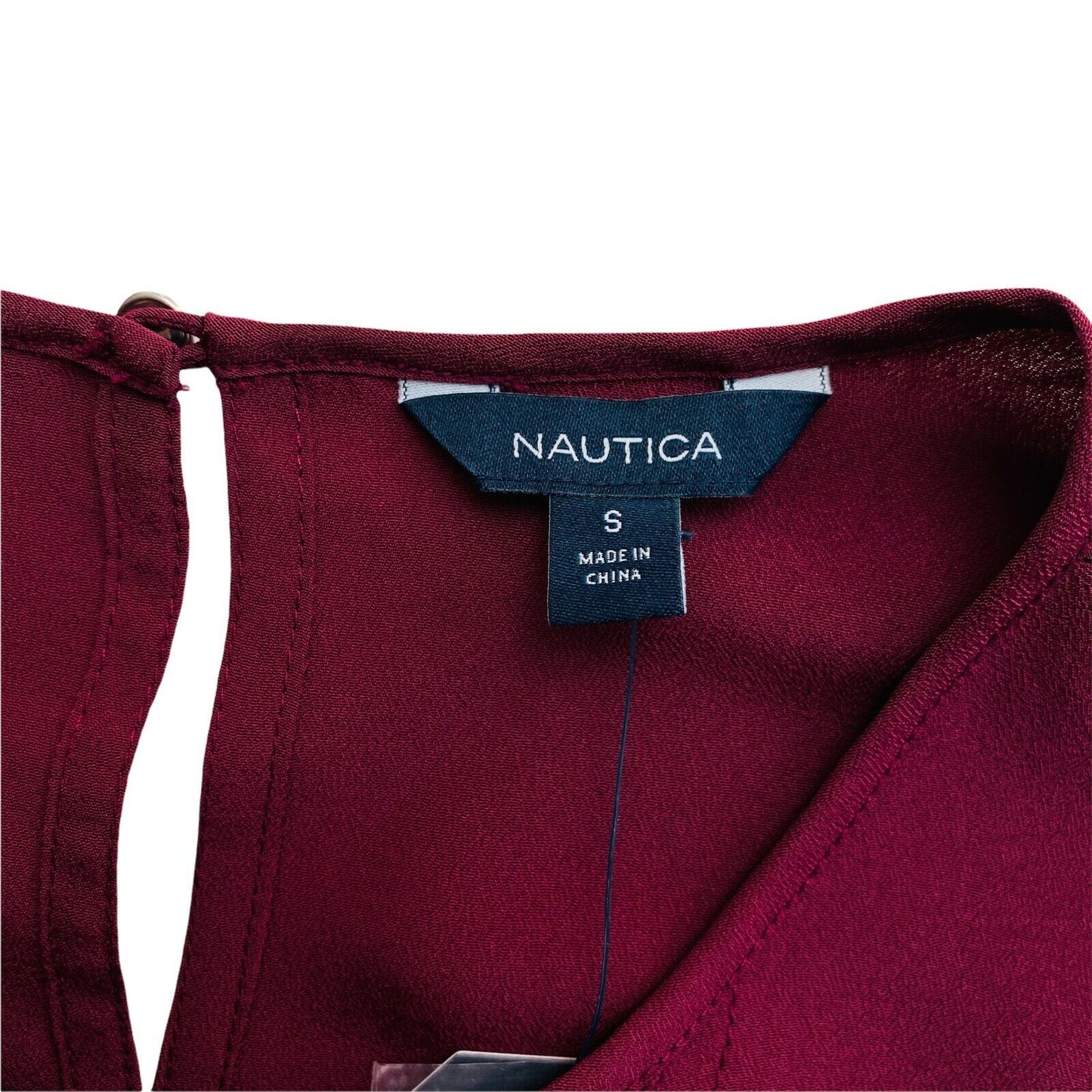 NAUTICA Lila Uni Bluse mit Rundhalsausschnitt und langen Ärmeln Größe 2XS XS S