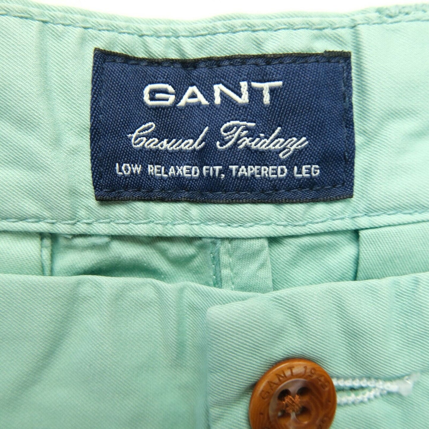 GANT Light Green Casual Friday Summer Chino Tapered Pants Trousers Size W33 L34