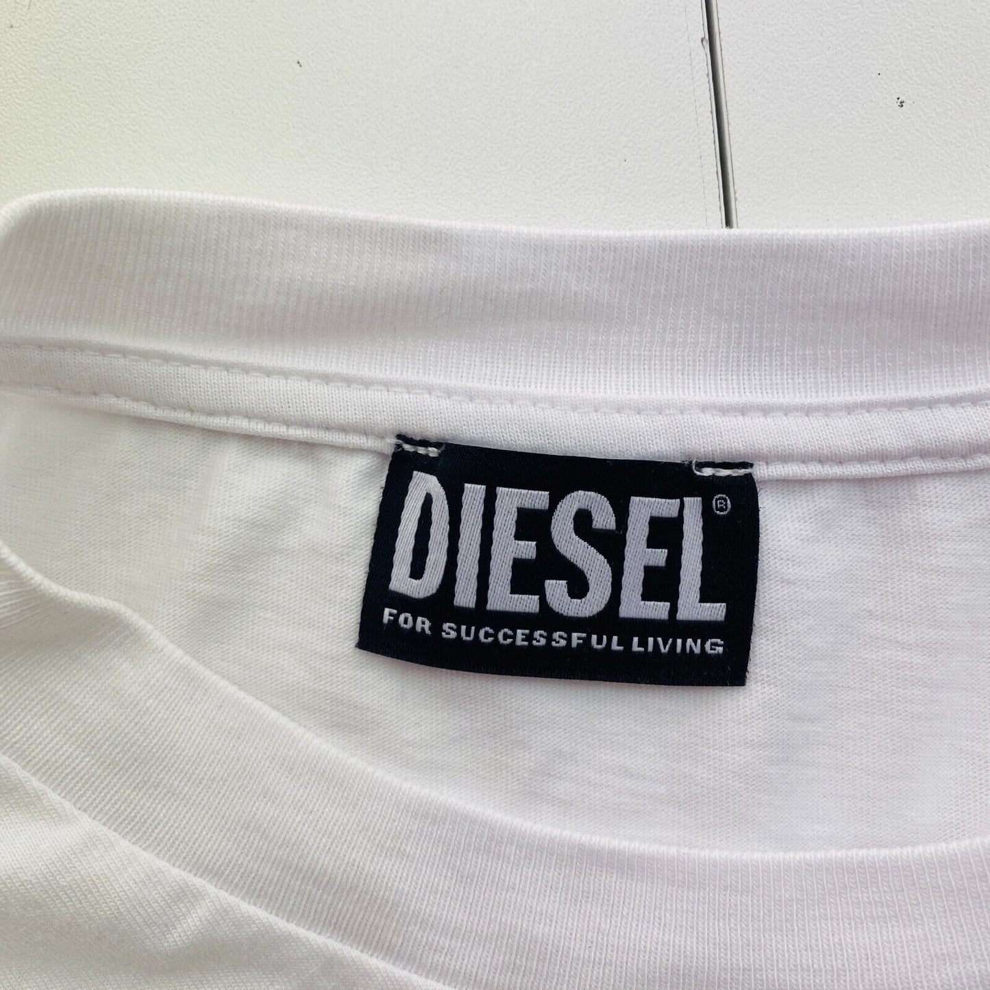 DIESEL Men White T-DIEGOR-C7 Crew Neck Short Sleeves T Shirt Size 2XL XXL